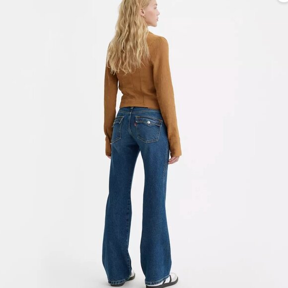 Levis Noughties Bootcut Flare Bell Jeans Flap Pockets Y2K Bell Denim | Blue | 29 - Picture 2 of 14